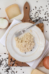 Risotto Cacio e Pepe - rice with cheese and pepper