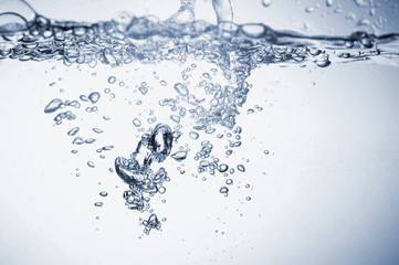 Water splashes with bubbles.