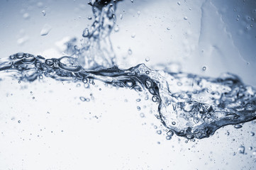 Water splashes with bubbles.