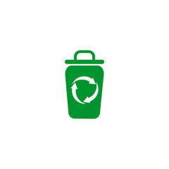 Trash bin icon logo design vector illustration template