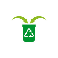 Trash bin icon logo design vector illustration template