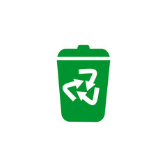 Trash bin icon logo design vector illustration template