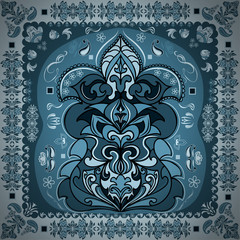 Ornament pattern.Can be used for designer wallpapers, for textile, packaging, printing or any desired idea. Different elements of paisley..Seamless image.Patterned illustration