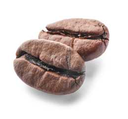 Coffee beans on white background