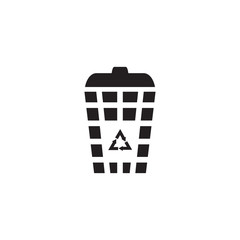 Trash bin icon logo design vector illustration template
