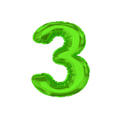 Balloons for Text, Letter, new year, holiday, birthday, celebration. Isolated on white (3d illustration)