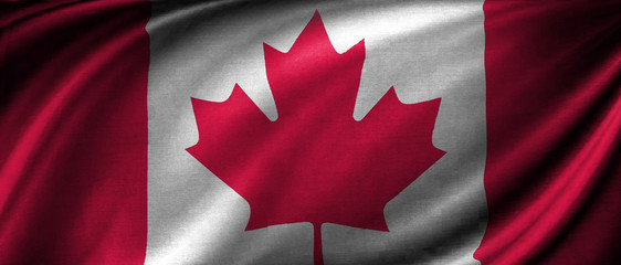image of Canada flag closeup