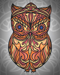 stylized image of patterned owl