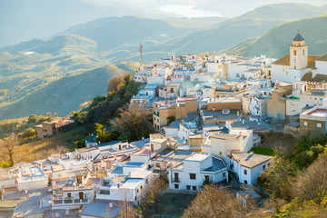 Fototapeta na wymiar GRANADA, SPAIN - February 5, 2019: Cáñar is a small mountain village in Granada in Spain. Spain is an European country which has many touristic places..