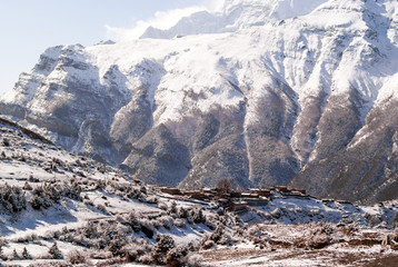 Picture of tibetan village in Himalaya mountains