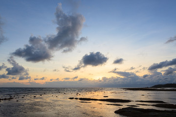 Rocky beach landscape at tip of Borneo