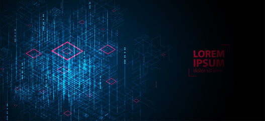 Vector illustration. Digital technology and engineering background.