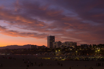 Fototapeta premium Los angeles santa monica sunset