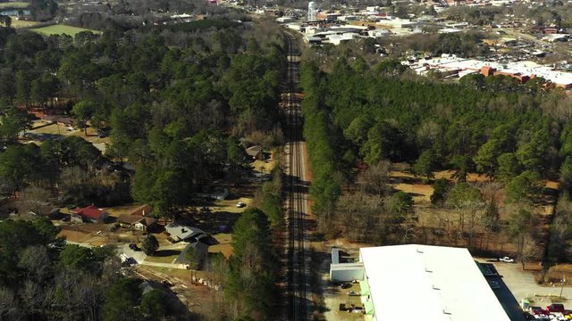 Railroad tracks through Smithfield NC USA