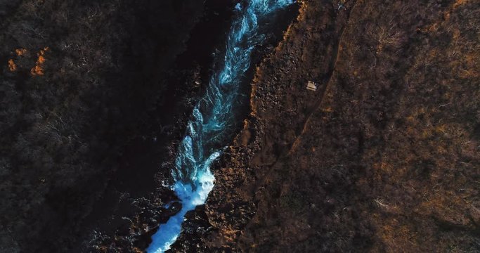 aerial shot of famous Iceland with its beautiful fascinating unique landscape, rivers, mountains, glaciers and waterfalls on a clear sunny day - great 4k shots for nature travel bloggers