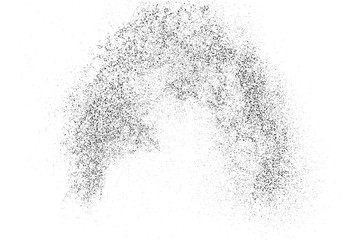 Black Grainy Texture Isolated On White Background. Dust Overlay. Dark Noise Granules. Digitally Generated Image. Vector Design Elements, Illustration, Eps 10.