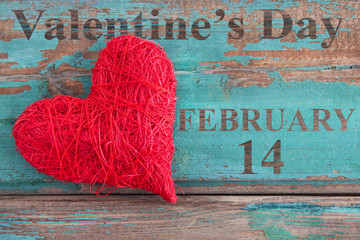 Obraz na płótnie Canvas Red heart and Valentine Day Gift Coupon