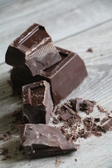 pieces of chocolate on a white background