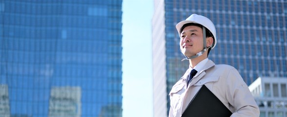Fototapeta premium 建築 ポートレート ビジネスマン