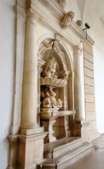 Monumental marble fountain, Saint Lawrence Charterhouse Monastery in Padula