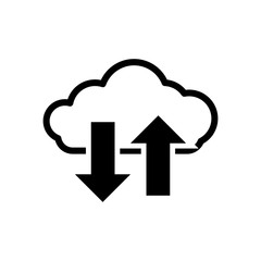 Download from virtual cloud icon in trendy design style. download from virtual cloud icon isolated on white background. download. From virtual cloud vector icon