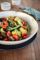 Oven baked vegetables - broccoli, pumpkin, cauliflower and zuccini