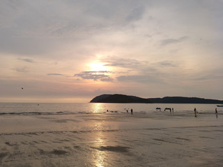 sunset over the sea in Langkawi