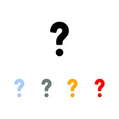 Colorful Set Question Mark Icon Vector Logo Template