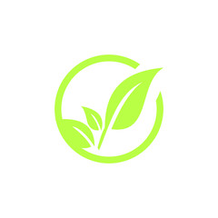 Green Leaf Environment Icon Vector Logo Template