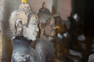 Ancient Coral reef Buddha state at public place in Thailand temple. Beautiful buddha state made from coral reef stone unseen in Thailand