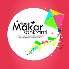 Fototapeta na wymiar vector illustration of Happy Makar Sankranti holiday India festival background