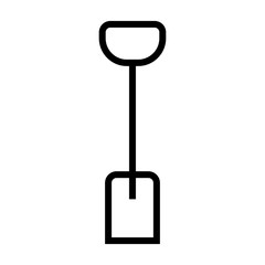 Shovel line icon, build repair elements. Construction tool, a linear pattern on a white background