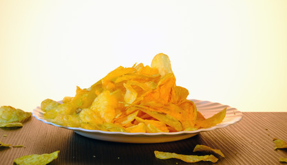 potato chips on a plate