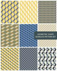 set of seamless geometric patterns. zigzag shape modern background. poster, postcard, card simple design retro style.