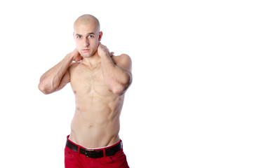 Fototapeta premium Young attractive guy. Beautiful body.