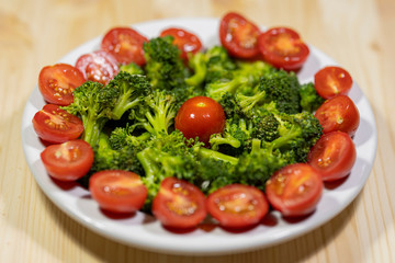 healthy and tasty broccoli and tomato salad