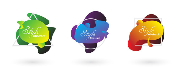 Abstract liquid shape. Fluid design. Isolated gradient waves. Vector illustration.