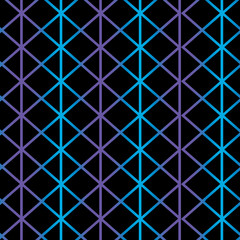 Elegant luxury pattern with outline gradient cyan and purple triangles and rhombus. Seamless pattern for wrapping paper, packet, website, card, packaging, textile. Vector illustration