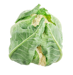 Obraz premium Cauliflower isolated on white background with clipping path
