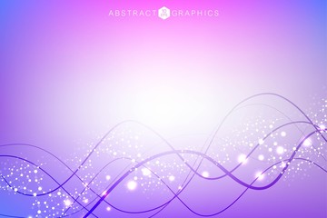 Structure molecule and communication. Dna, atom, neurons. Scientific concept for your design. Connected lines with dots. Medical, technology, chemistry, science background. Vector illustration.