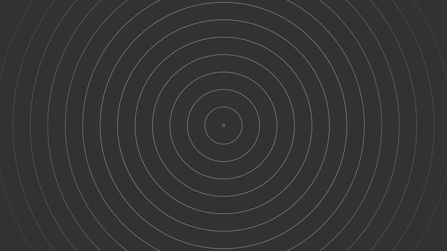 Radio Waves Background, Thin. Multiple thin circular waves emminating and radiating outward from the center of the screen.