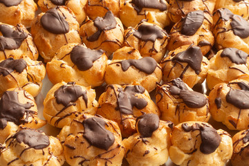 Plate of freshly baked eclairs