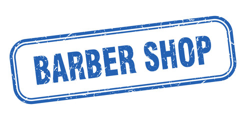 barber shop stamp. barber shop square grunge blue sign