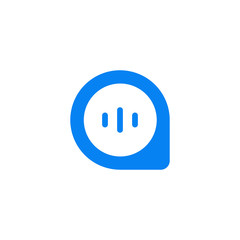 Sound voice frequency and map pin marker app icon logo template