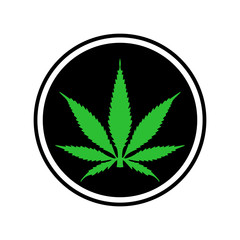 Marijuana leaf, cannabis icon 
