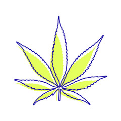 Marijuana leaf, cannabis icon vector on white background