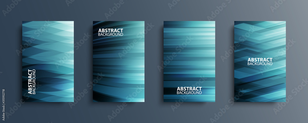 Aufkleber set of abstract backgrounds with wave or line patterns. covers collection for brochures, posters, ba