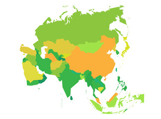Mappa dell'Asia - illustrazione vettoriale