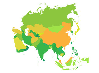 Fototapeta premium Mappa dell'Asia - illustrazione vettoriale