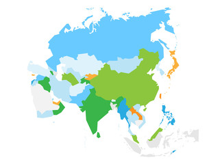 Mappa dell'Asia - illustrazione vettoriale	